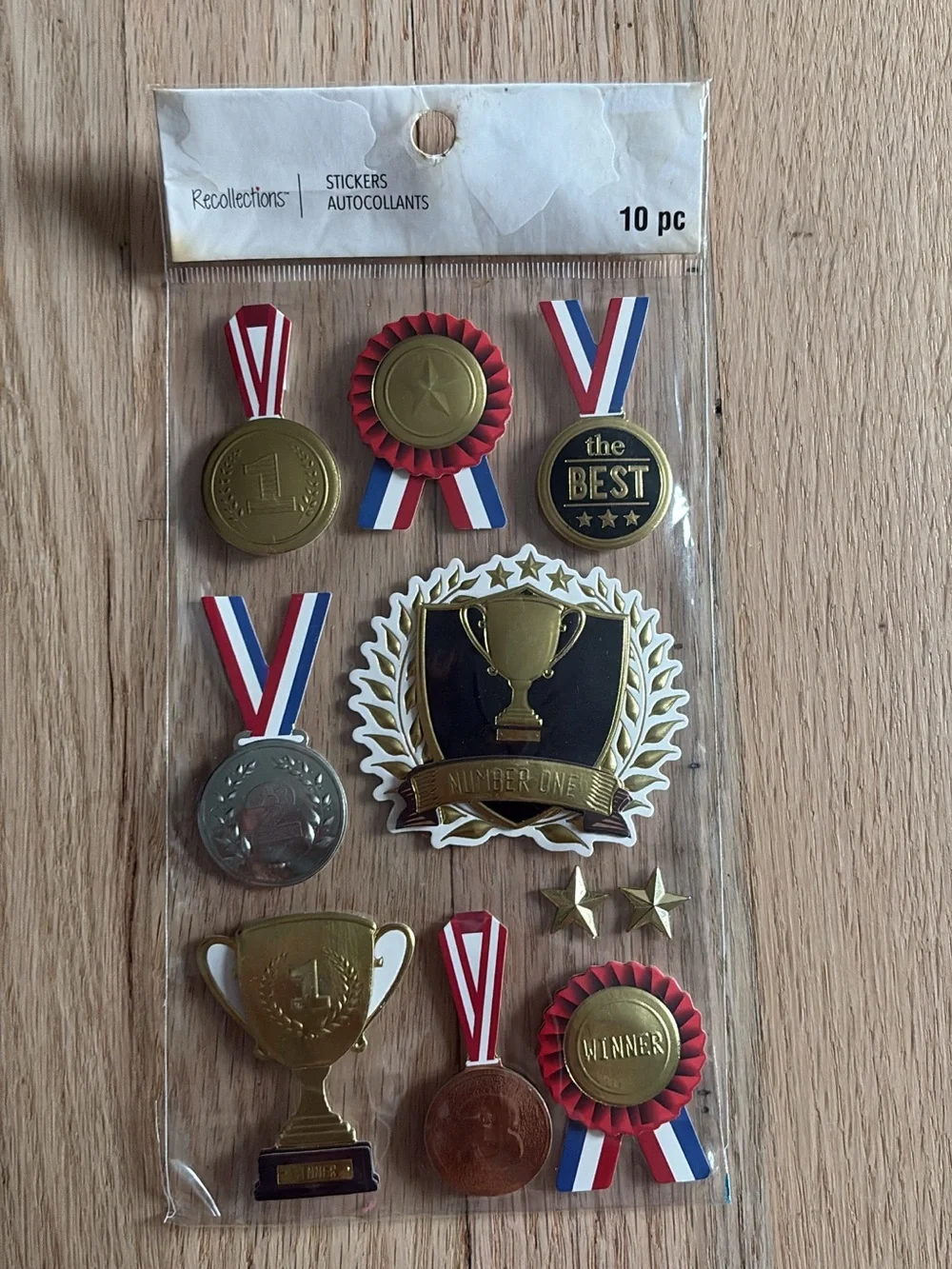 NEVER USED Recollections Gold, Red, Blue & White Award Sticker Pack